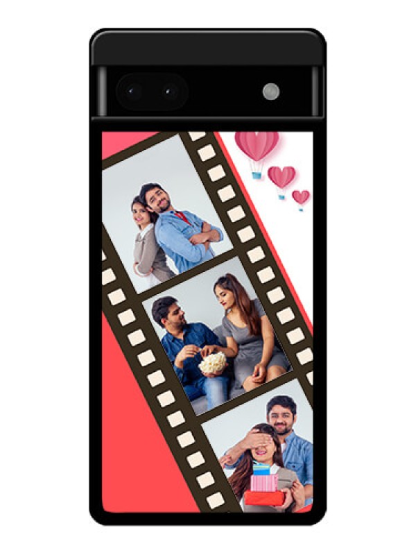 Custom Google Pixel 6A 5G Custom Glass Phone Case - 3 Image Holder With Film Reel
