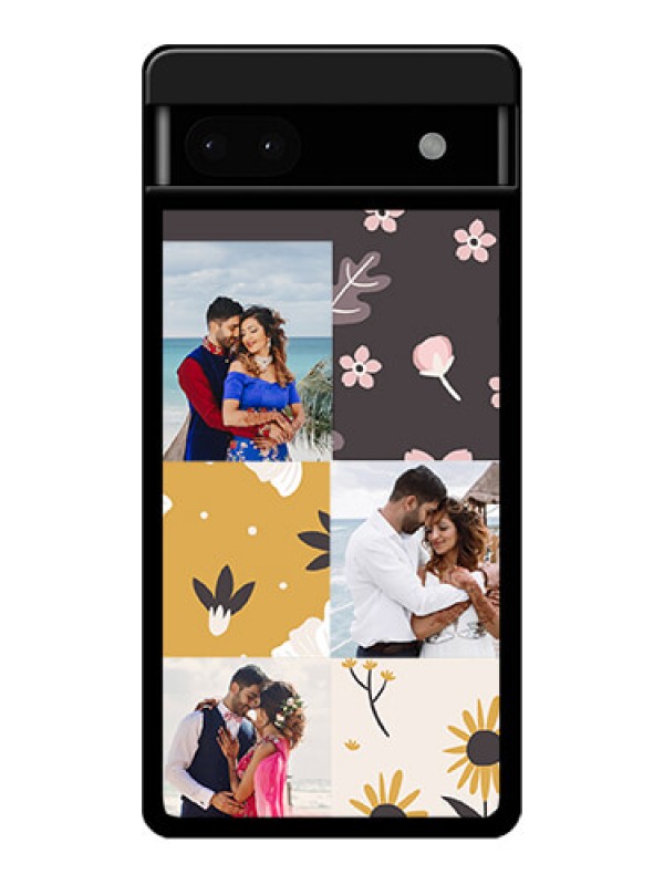 Custom Google Pixel 6A 5G Custom Glass Phone Case - 3 Images With Floral Design