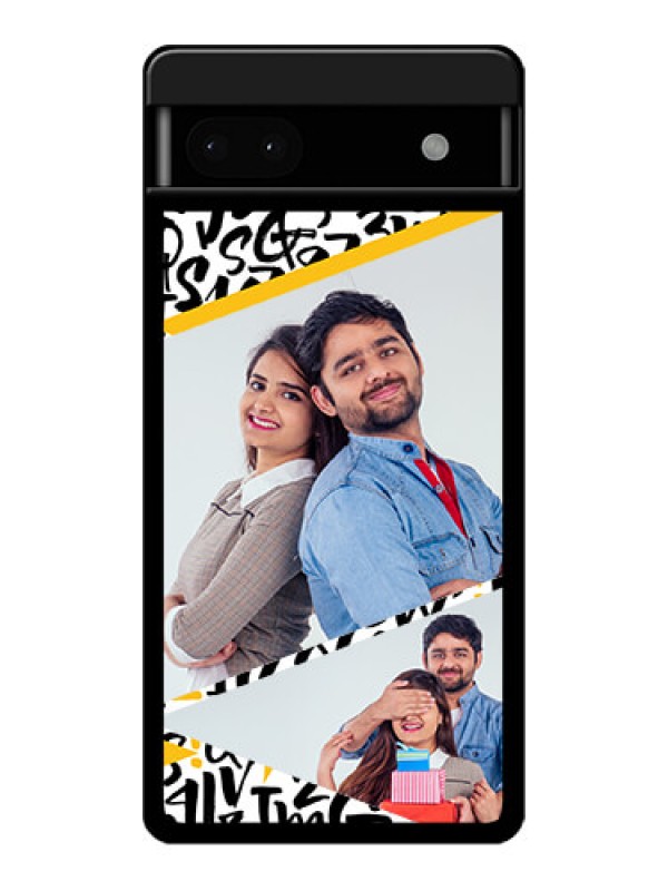 Custom Google Pixel 6A 5G Custom Glass Phone Case - Letters Pattern Design