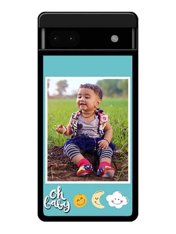 Custom Google Pixel 6A 5G Custom Glass Phone Case - Smiley Kids Stars Design