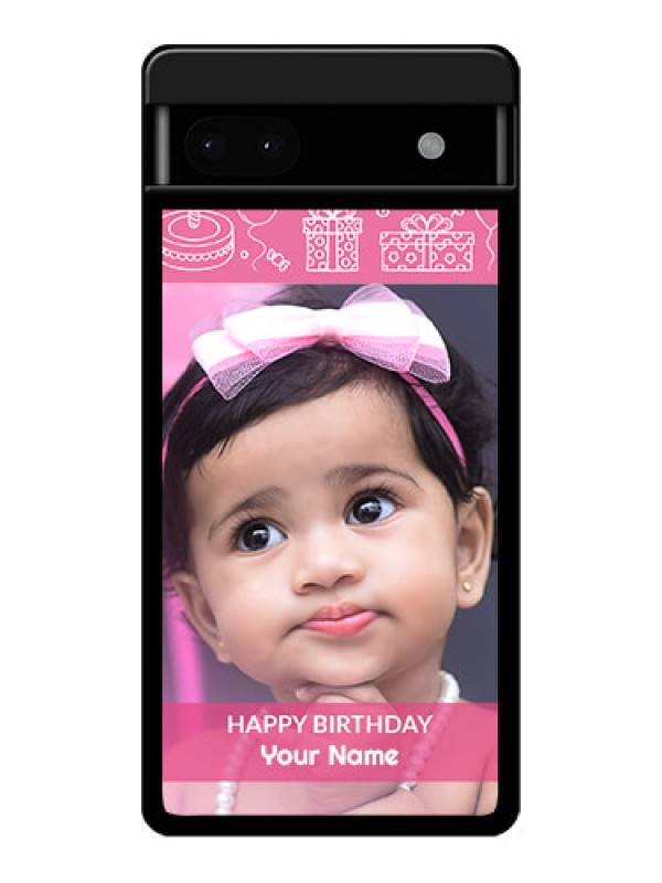 Custom Google Pixel 6A 5G Custom Glass Phone Case - With Birthday Line Art Design