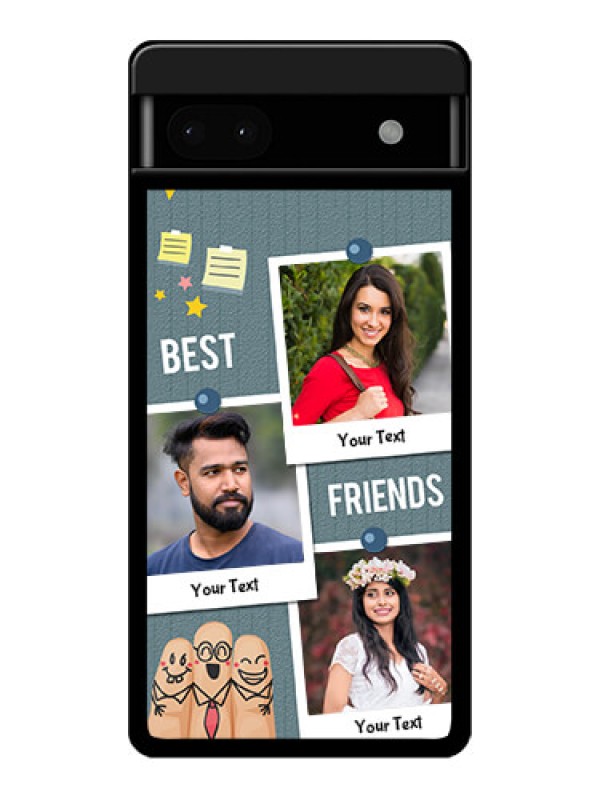 Custom Google Pixel 6A 5G Custom Glass Phone Case - Sticky Frames And Friendship Design