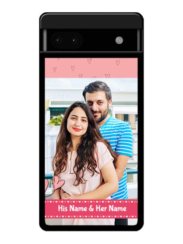 Custom Google Pixel 6A 5G Custom Glass Phone Case - Love Design Peach Color