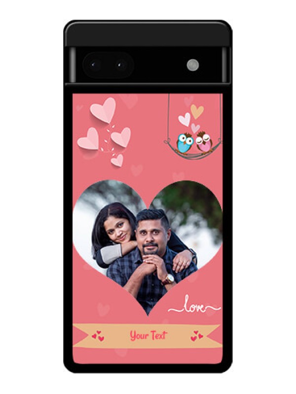 Custom Google Pixel 6A 5G Custom Glass Phone Case - Peach Color Love Design