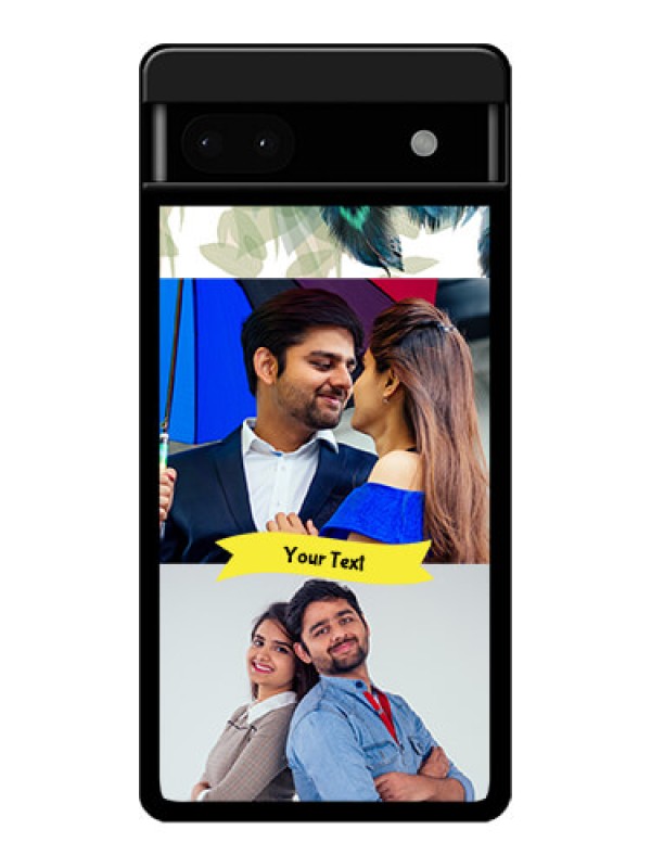 Custom Google Pixel 6A 5G Custom Glass Phone Case - Image With Boho Peacock Feather Design