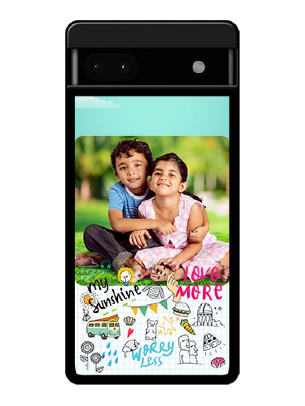 Custom Google Pixel 6A 5G Custom Glass Phone Case - Doodle Love Design