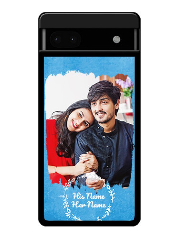 Custom Google Pixel 6A 5G Custom Glass Phone Case - Blue Color Vintage Design