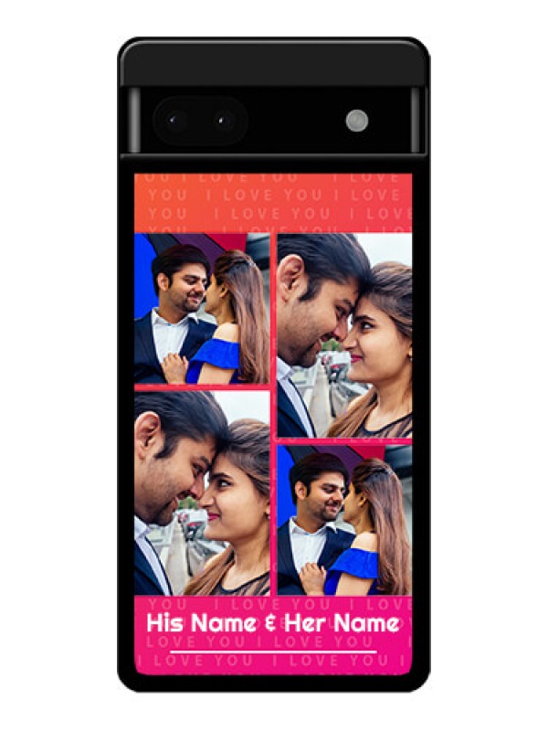 Custom Google Pixel 6A 5G Custom Glass Phone Case - I Love You Pink Design