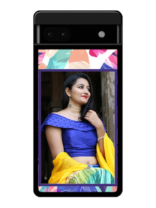 Custom Google Pixel 6A 5G Custom Glass Phone Case - Abstract Floral Design