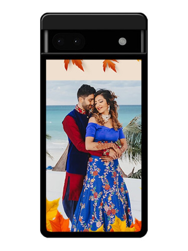 Custom Google Pixel 6A 5G Custom Glass Phone Case - Autumn Maple Leaves Design