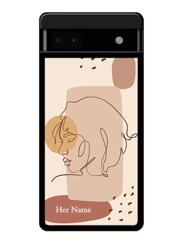 Custom Google Pixel 6A 5G Custom Glass Phone Case - Calm Woman Line Art Design