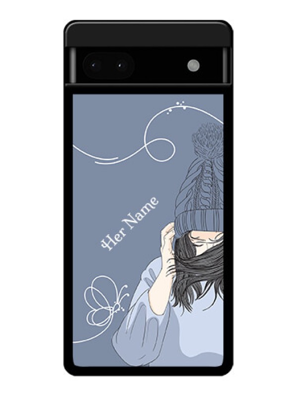Custom Google Pixel 6A 5G Custom Glass Phone Case - Girl In Winter Outfit Design