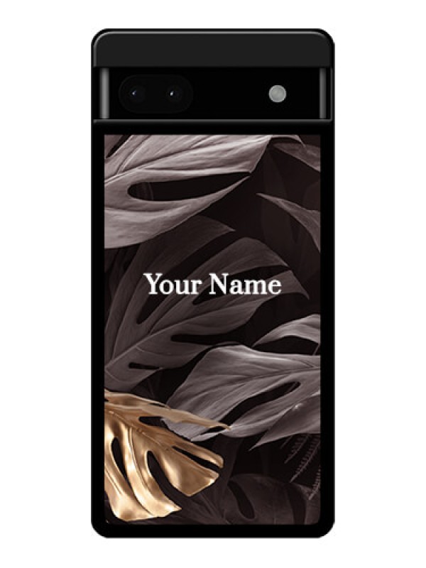 Custom Google Pixel 6A 5G Custom Glass Phone Case - Wild Leaves Digital Paint Design