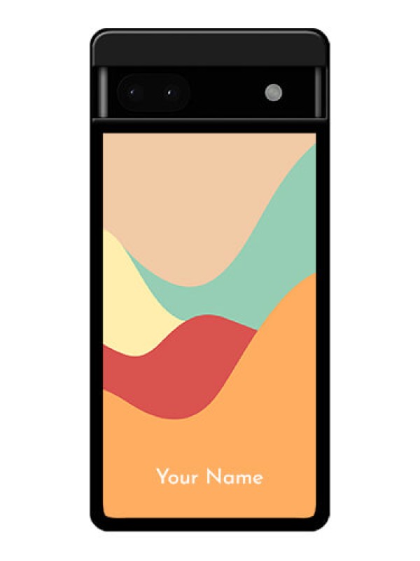 Custom Google Pixel 6A 5G Custom Glass Phone Case - Ocean Waves Multi - Colour Design