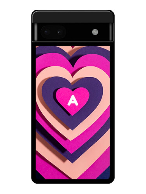Custom Google Pixel 6A 5G Custom Glass Phone Case - Cute Heart Pattern Design