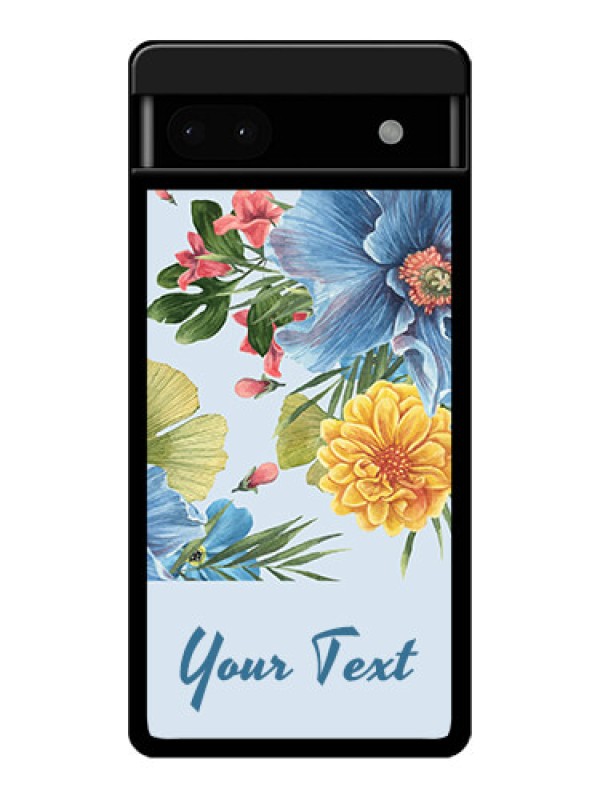 Custom Google Pixel 6A 5G Custom Glass Phone Case - Stunning Watercolored Flowers Painting Design