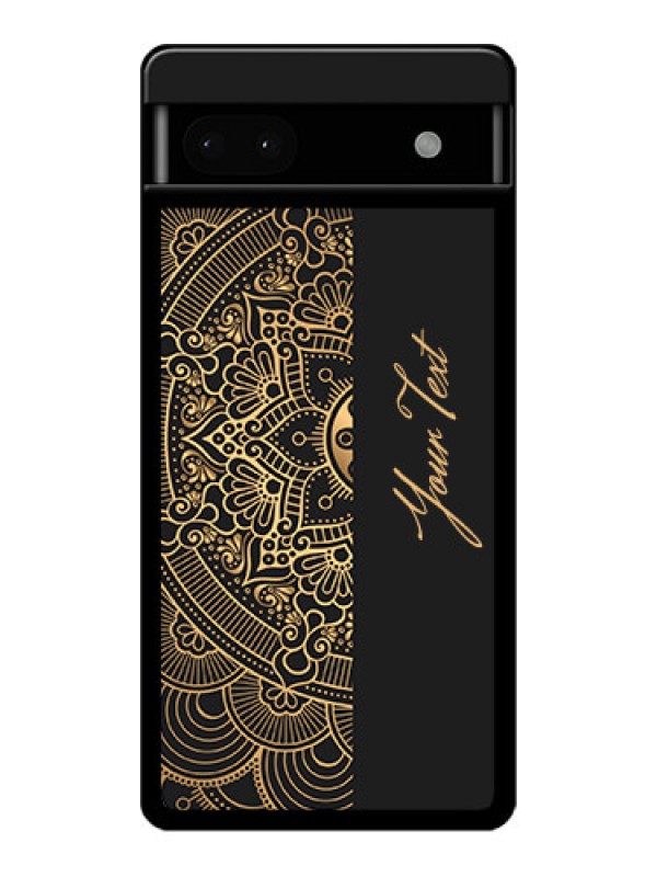 Custom Google Pixel 6A 5G Custom Glass Phone Case - Mandala Art With Custom Text Design