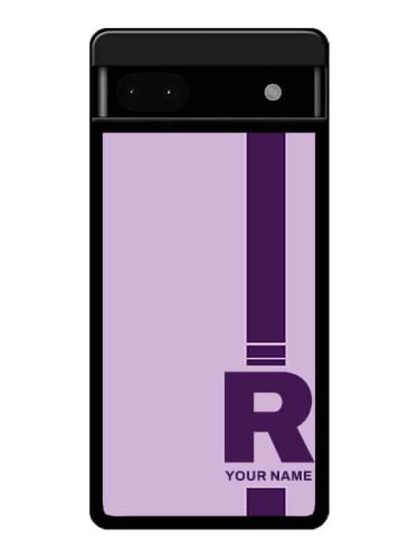 Custom Google Pixel 6A 5G Custom Glass Phone Case - Simple Dual Tone Stripe With Name Design