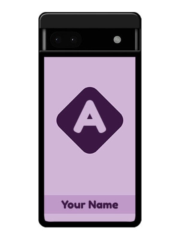 Custom Google Pixel 6A 5G Custom Glass Phone Case - Custom Letter In Curved Badge Design