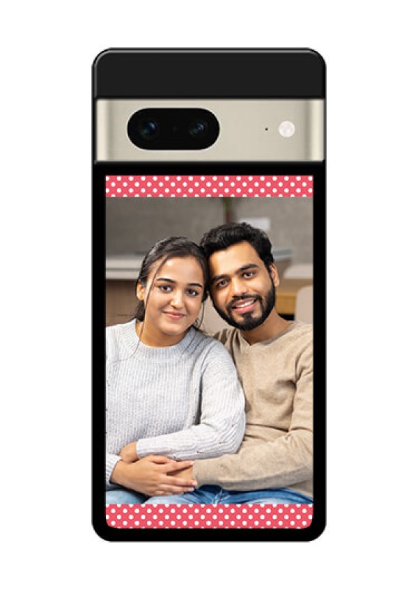 Google Pixel 7 5G Custom Glass Phone Case - White Dotted Design
