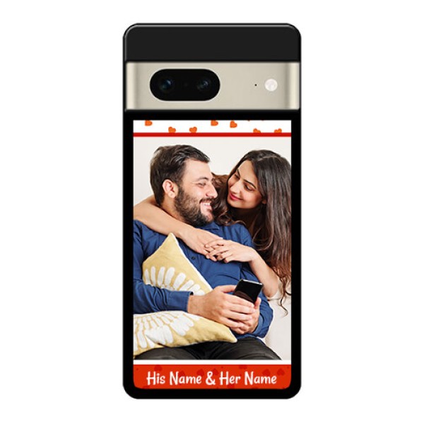 Google Pixel 7 5G Custom Glass Phone Case - Orange Love Symbol Design