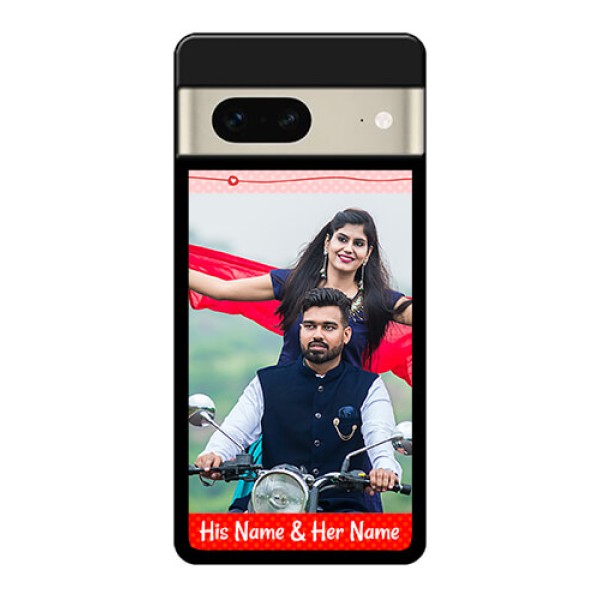 Google Pixel 7 5G Custom Glass Phone Case - Red Pattern Case Design