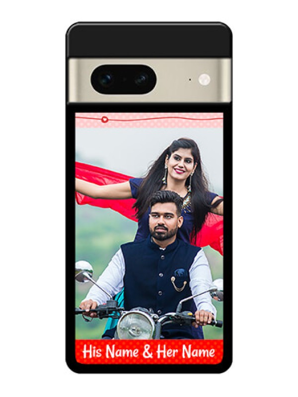 Custom Google Pixel 7 5G Custom Glass Phone Case - Red Pattern Case Design