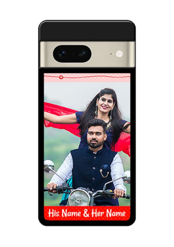 Google Pixel 7 5G Custom Glass Phone Case - Red Pattern Case Design