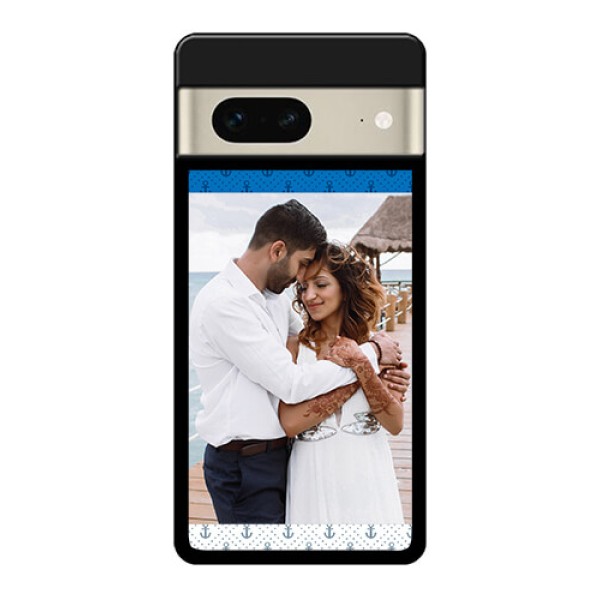 Google Pixel 7 5G Custom Glass Phone Case - Blue Anchors Design