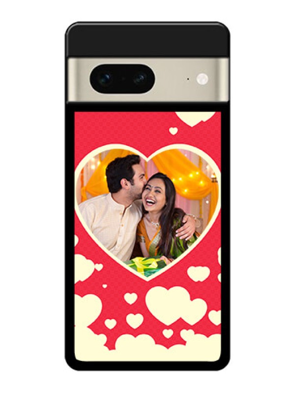 Custom Google Pixel 7 5G Custom Glass Phone Case - Love Symbols Phone Cover Design