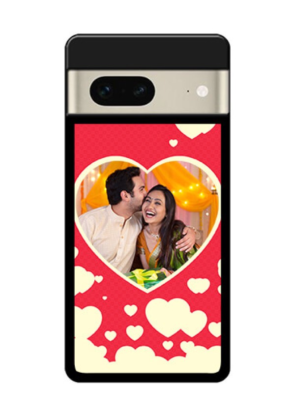 Google Pixel 7 5G Custom Glass Phone Case - Love Symbols Phone Cover Design