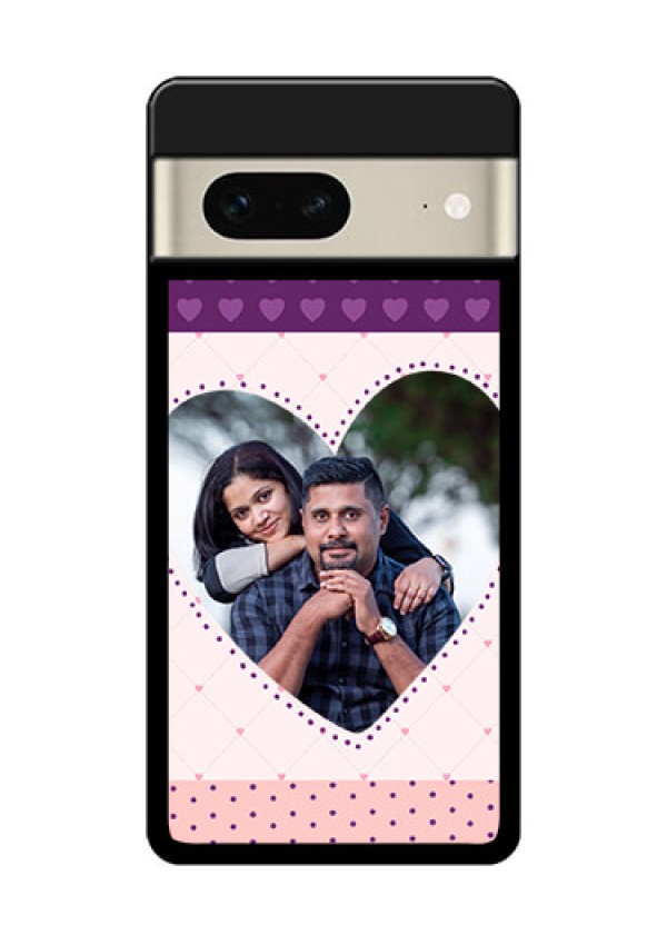 Google Pixel 7 5G Custom Glass Phone Case - Violet Love Dots Design