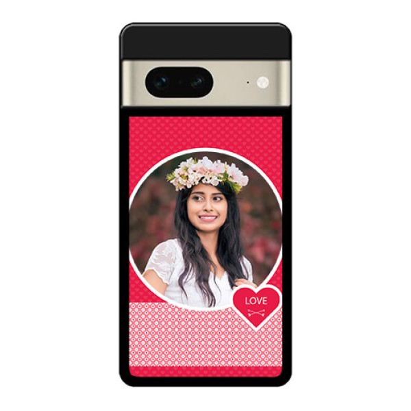 Google Pixel 7 5G Custom Glass Phone Case - Pink Color Pattern Design