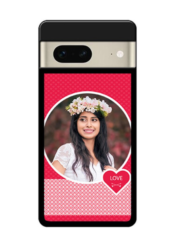 Google Pixel 7 5G Custom Glass Phone Case - Pink Color Pattern Design