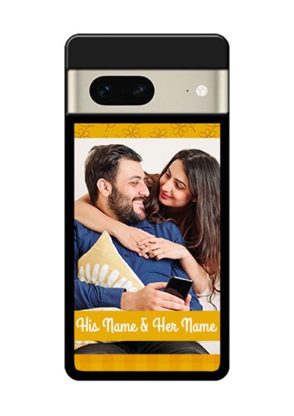 Google Pixel 7 5G Custom Glass Phone Case - Yellow Floral Design