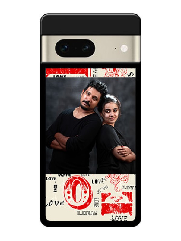 Custom Google Pixel 7 5G Custom Glass Phone Case - Trendy Love Design Case