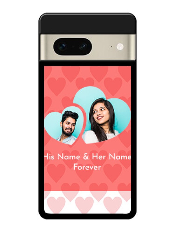 Custom Google Pixel 7 5G Custom Glass Phone Case - Couple Pic Upload Design