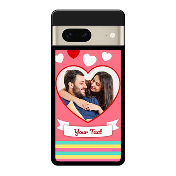 Google Pixel 7 5G Custom Glass Phone Case - Love Shapes Doodle Design