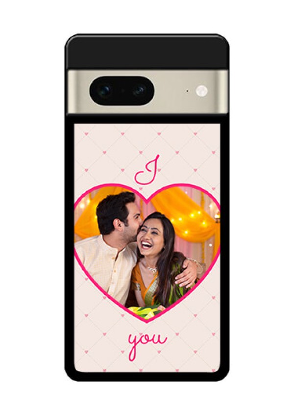 Google Pixel 7 5G Custom Glass Phone Case - Heart Shape Design