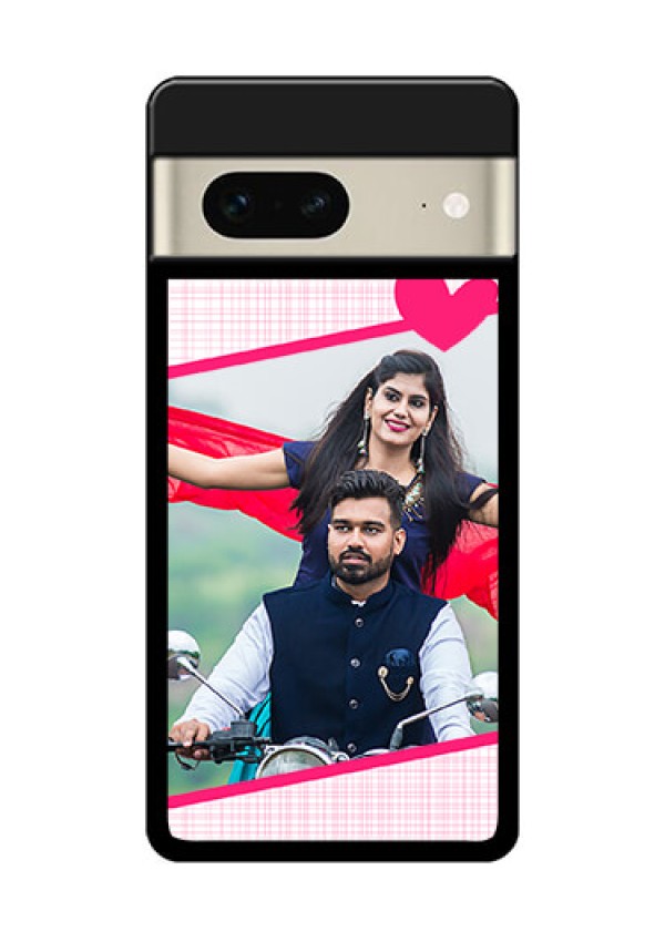 Google Pixel 7 5G Custom Glass Phone Case - Love Shape Heart Design