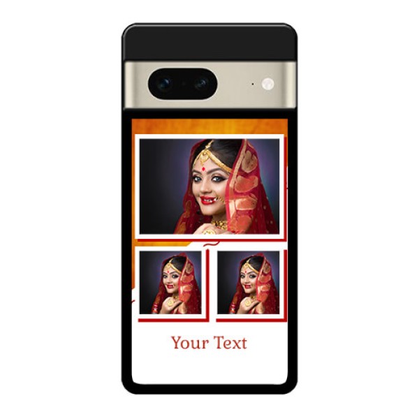 Google Pixel 7 5G Custom Glass Phone Case - Wedding Memories Design
