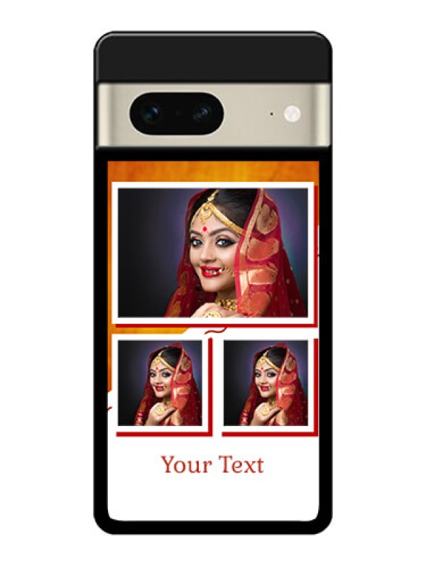 Custom Google Pixel 7 5G Custom Glass Phone Case - Wedding Memories Design