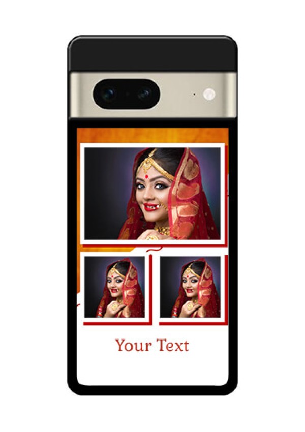 Google Pixel 7 5G Custom Glass Phone Case - Wedding Memories Design