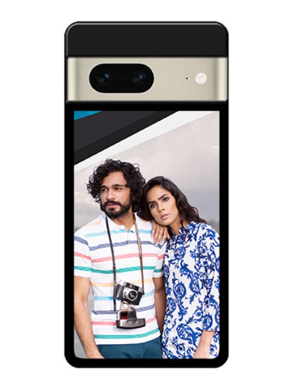 Custom Google Pixel 7 5G Custom Glass Phone Case - Simple Pattern Photo Upload Design