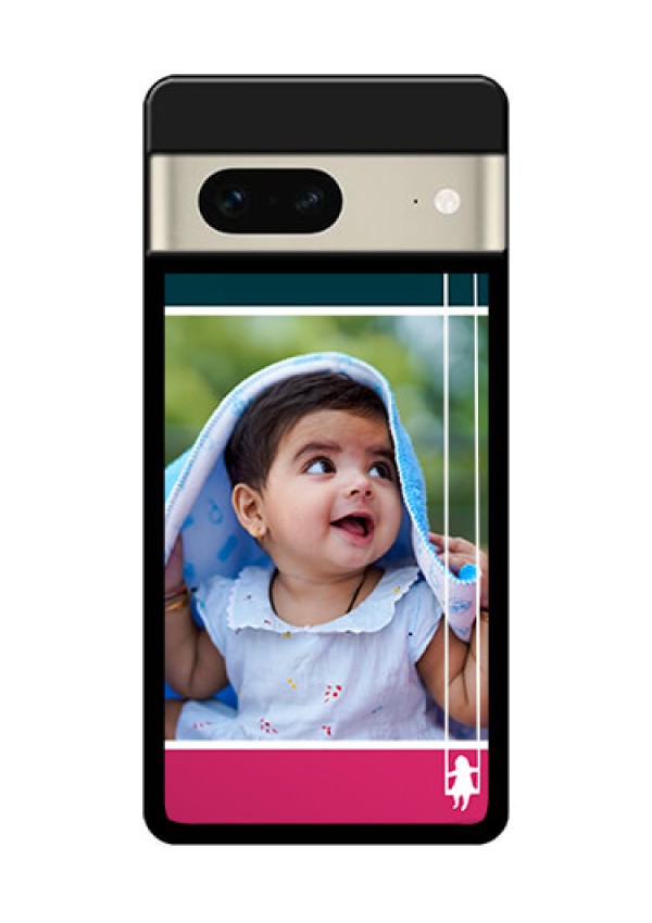 Google Pixel 7 5G Custom Glass Phone Case - Cute Girl With Cloud Design