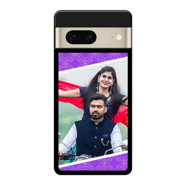 Google Pixel 7 5G Custom Glass Phone Case - Violet Color Pattern Design