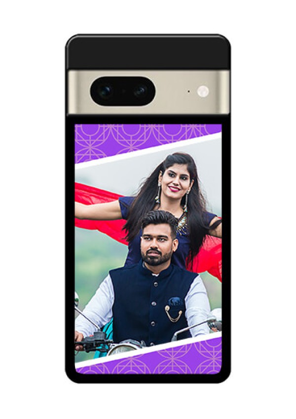 Google Pixel 7 5G Custom Glass Phone Case - Violet Color Pattern Design