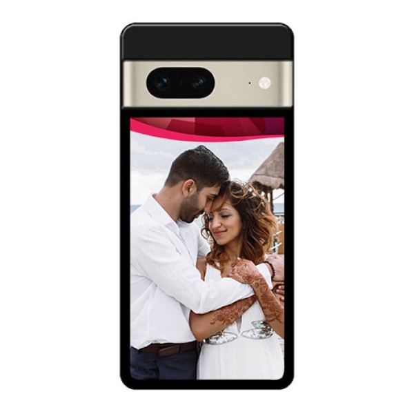 Google Pixel 7 5G Custom Glass Phone Case - Red Abstract Design