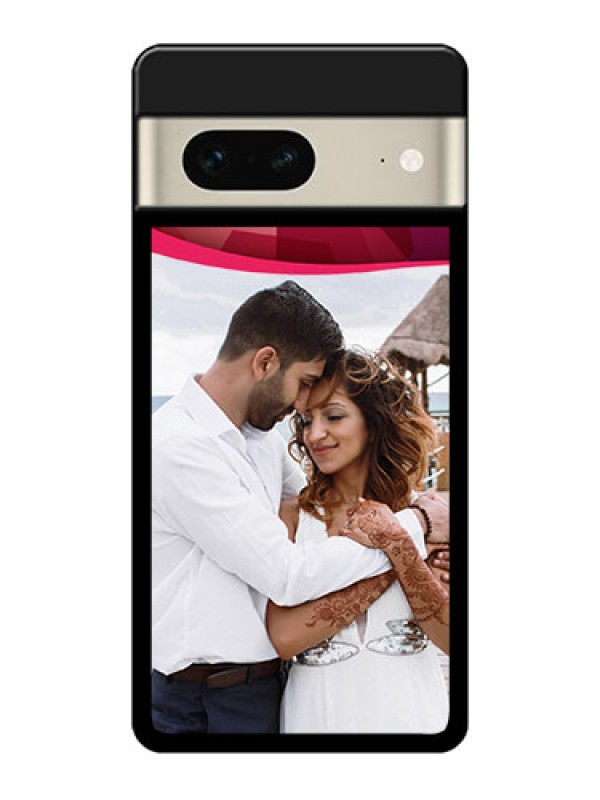 Custom Google Pixel 7 5G Custom Glass Phone Case - Red Abstract Design