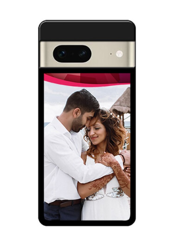 Google Pixel 7 5G Custom Glass Phone Case - Red Abstract Design